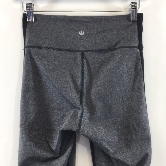 Lululemon Athletica Gray Black Heather Capri Leggings Womens‎ 6 Pull On Running - Picture 4 of 9